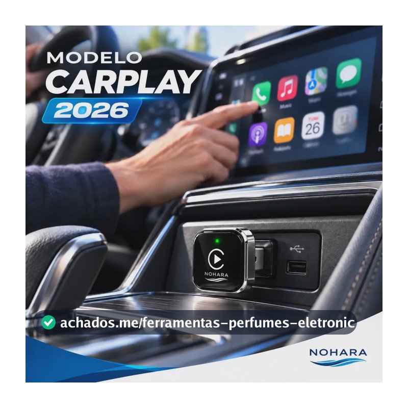 Adaptador NOHARA CarPlay e Android Auto Sem Fio p/ USB e USB-C