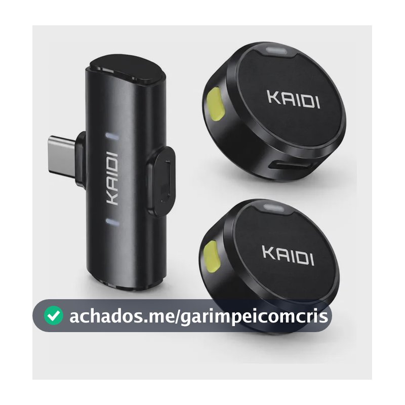 Microfone Sem Fio Anti Ruído Lapela Kaidi Kmf4-c Tipo Usb-c