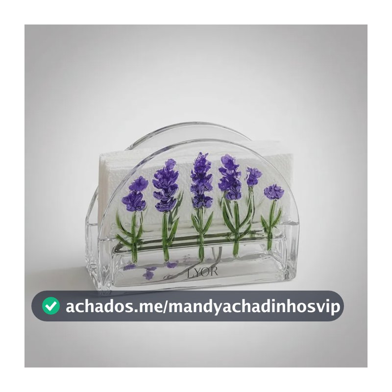 Porta Guardanapos Cristal Transparente Lavanda Lyor Wolff