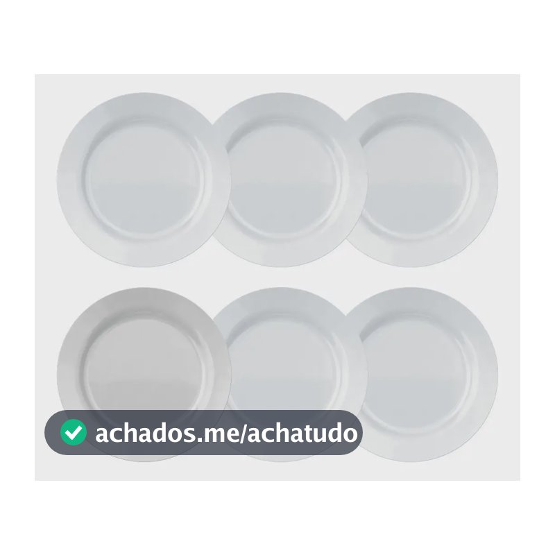 Jogo De Pratos Rasos Duralex Vidro Nadir Opalino Kit 6 Unid Branco -1