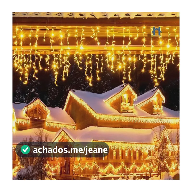 Cascata 400 Leds 10 Metros Luz B Quente Dourado - Fixo Branco-quente