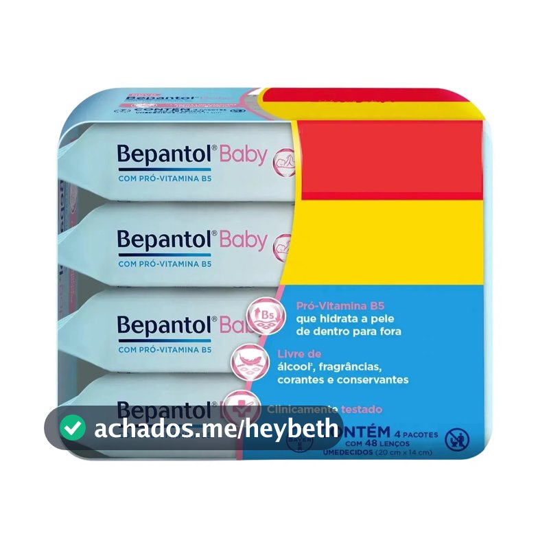 Kit com 4 Lenços Umedecidos Hipoalergênico 48un - Bepantol