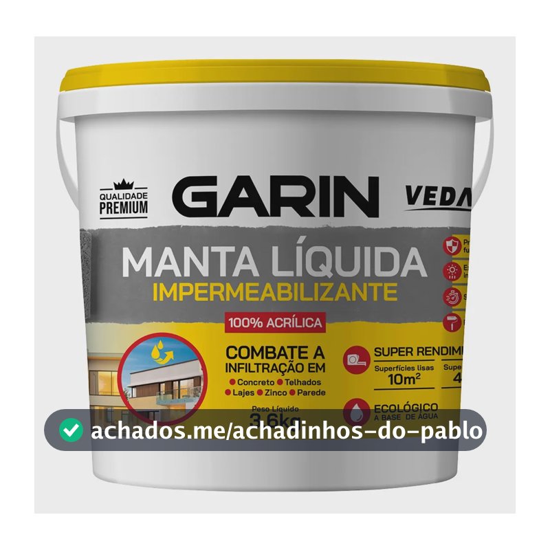 Manta Líquida Emborrachada Impermeabilizante 3,6kg