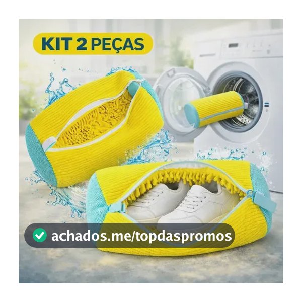 Kit 2 Sacos De Lavagem Tênis Sapatos Multiuso Máquina Lavar Cor