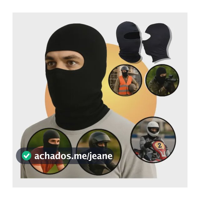 Kit 2 Touca Ninja Balaclava Toca Moto Motoqueiro Motoboy Preto Liso Único