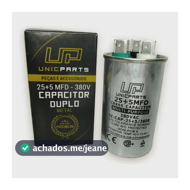 Capacitor Duplo 25+5mfd 380v Metal Up Para Ar Condicionado 380v