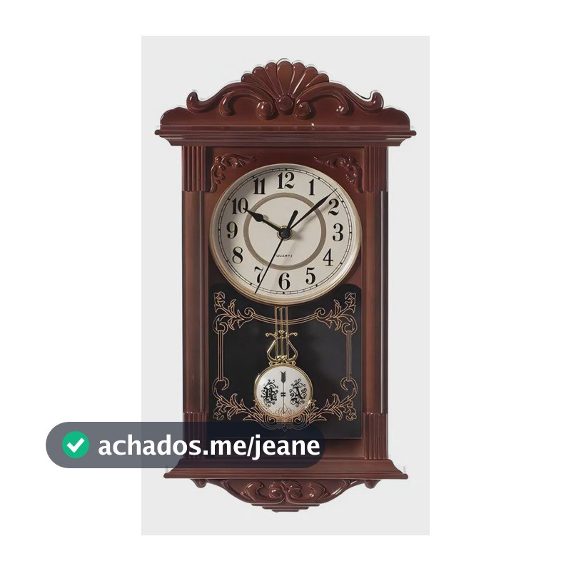 Relógio de Pêndulo Decorativo Marrom para Parede Retrô