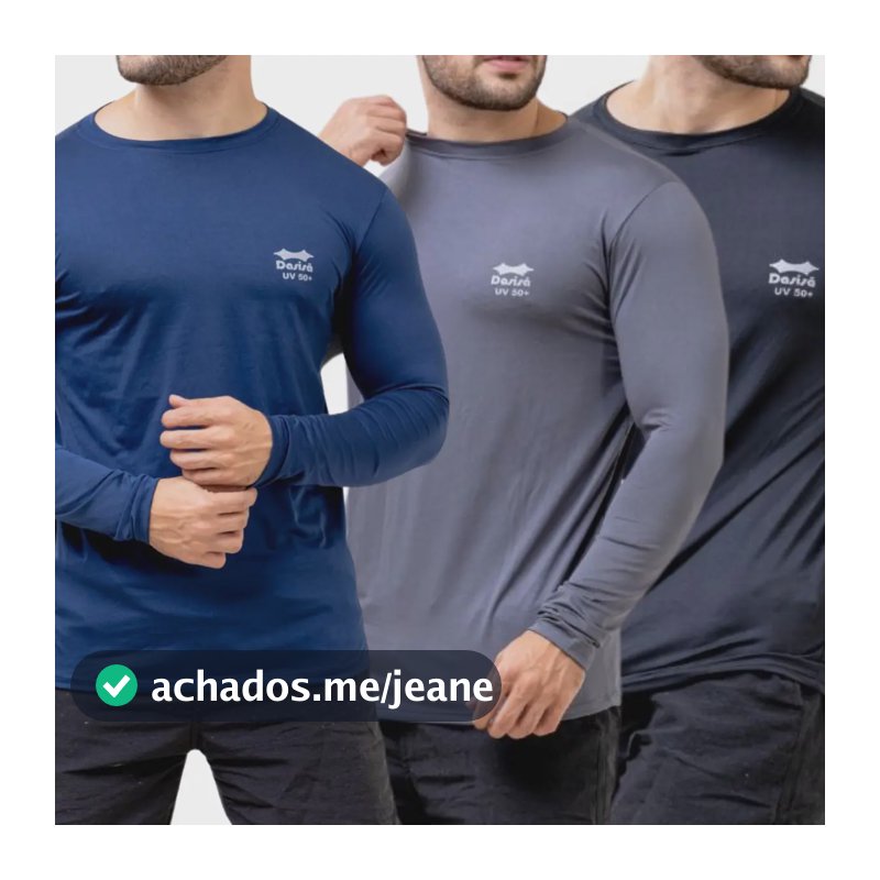 Kit 3 Camiseta Térmica Segunda Pele Proteção Solar Uv Preto-cinza-marinho Gg