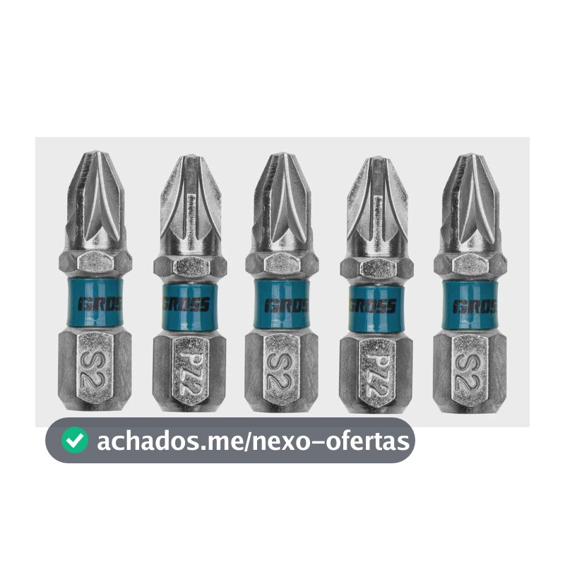 Bits Pozidriv Pz2, Aco Cromo Molibdenio, 5pcs // Gross