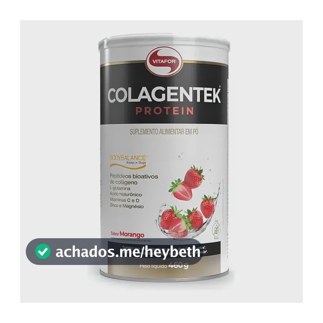 Colagentek Protein Colágeno Bodybalance Vitafor Morango 460g