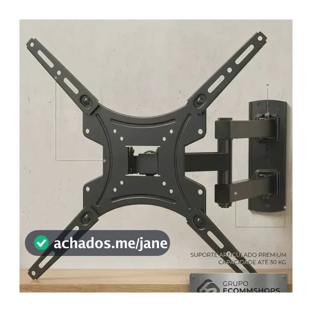 Suporte Tv Tri-articulado Universal Monitor Braço Longo Reforçado Regulável E Inclinável Lcd Led Plasmas 14 A 55 Polegadas Cor Preto BAMDUU