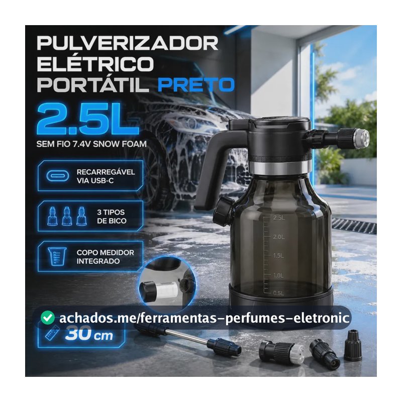 Pulverizador Elétrico VERUNTO de 2.5 L com Bateria para Jardim e Limpeza