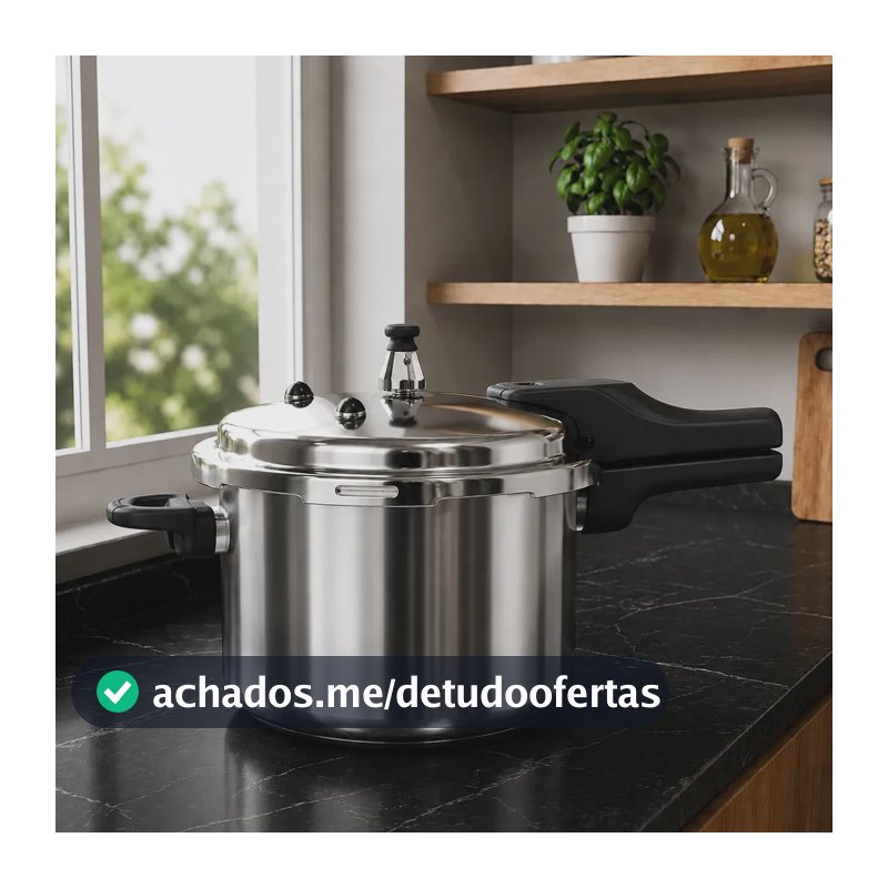 Panela Pressão 4,2l Indução Cerâmica 4 Válvulas Segurança Inox