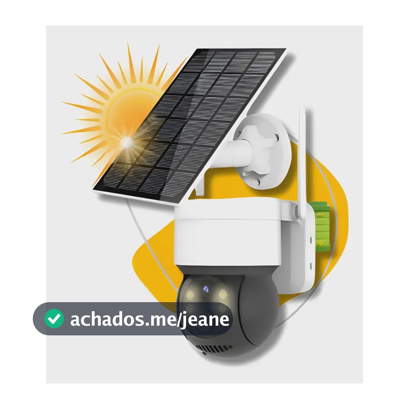 Câmera De Segurança Ip Wifi Placa Solar Prova D'água Full Hd Branca / Preta