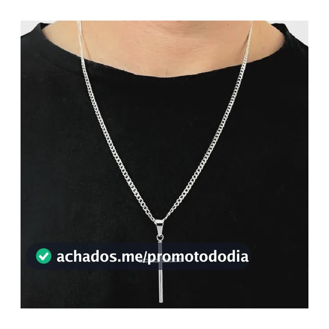Corrente Cordão Masculino Grumet Aço Inox Cruz Crucifixo