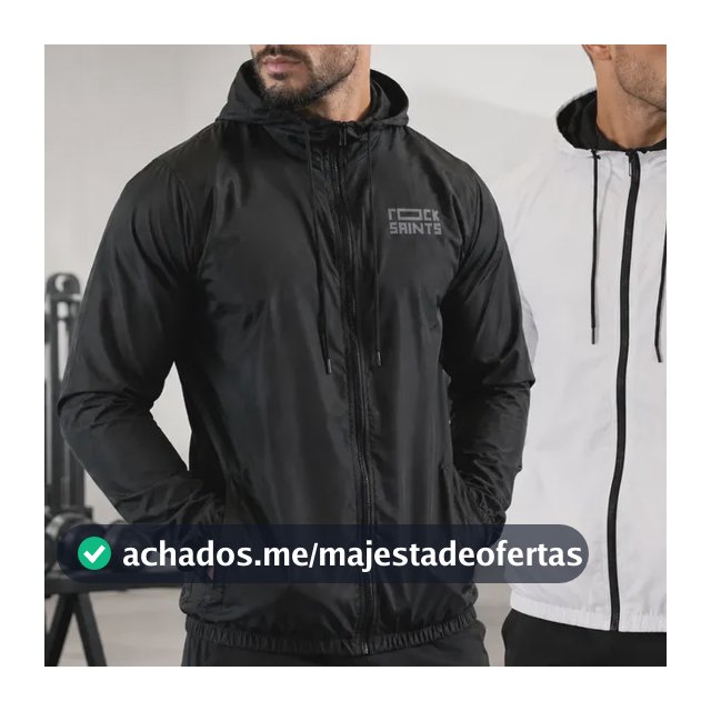 Kit 2 Jaquetas Corta Vento Rock Saints Liso Com Capuz