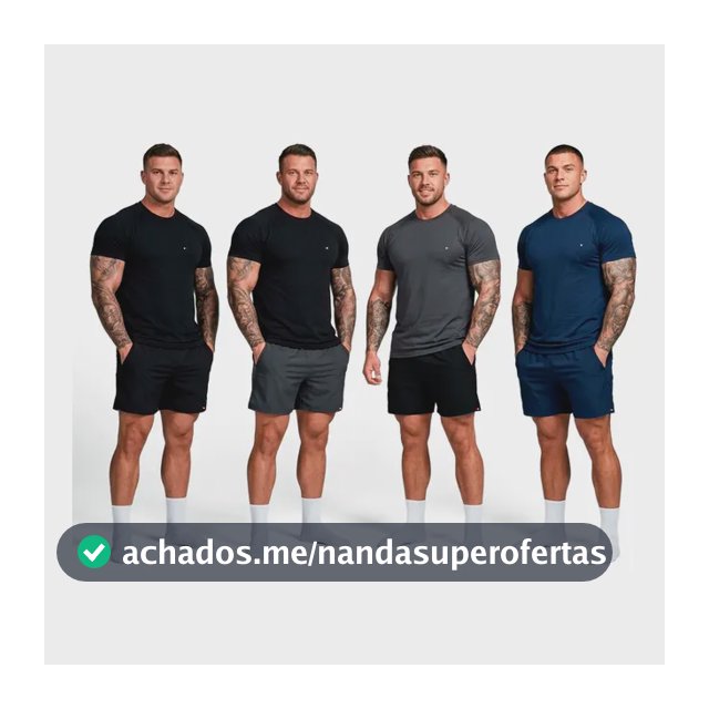 Kit 8 Peças Dry Fit 4 Camisetas + 4 Shorts Academia Sandrini Sortidos Liso M