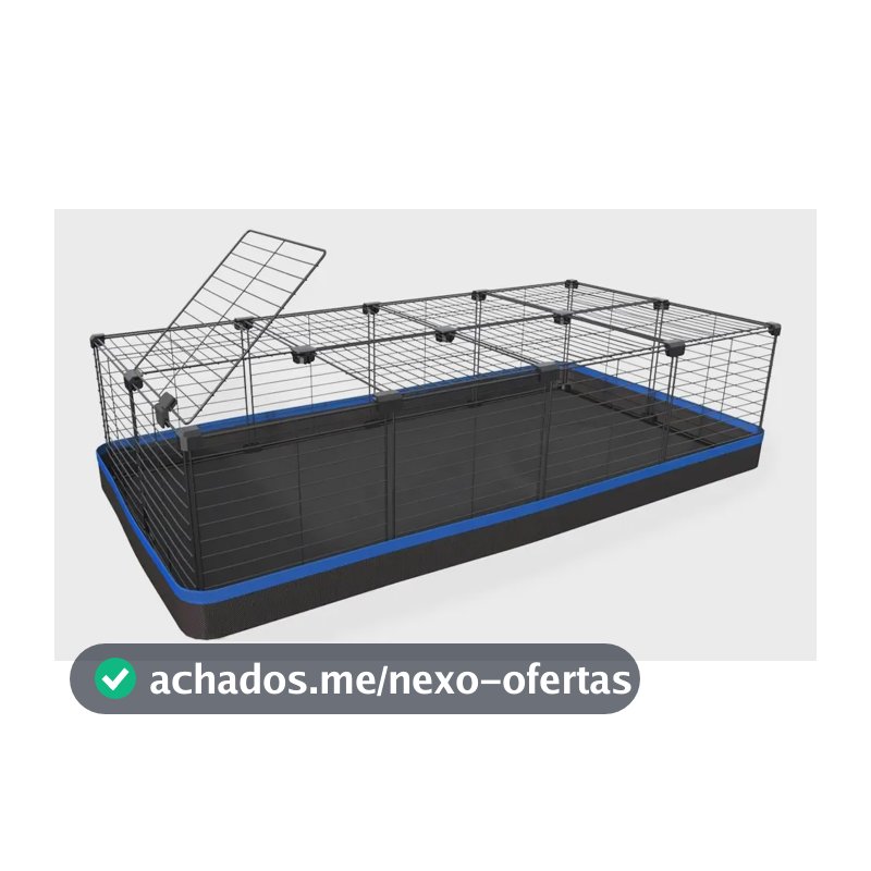 Cercado Gaiola Porquinho Índia Mini Coelho 60x120 Tapete Cor Azul