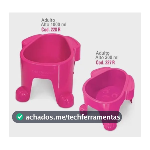 Comedouro Para Cachorros Elevado 300 Ml São Benedito Cor Rosa