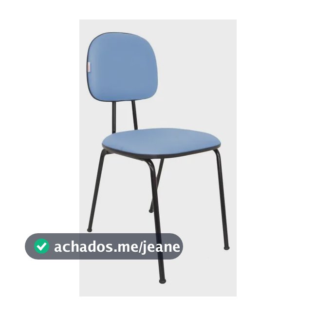 Cadeira Secretaria Fixa Secretária Polo Couro Sin Azul Claro