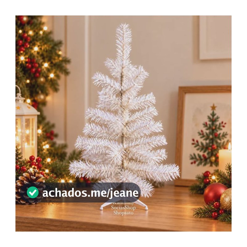 Pinheiro Natalino Árvore De Natal Pequena Simples Branca 60c Branca