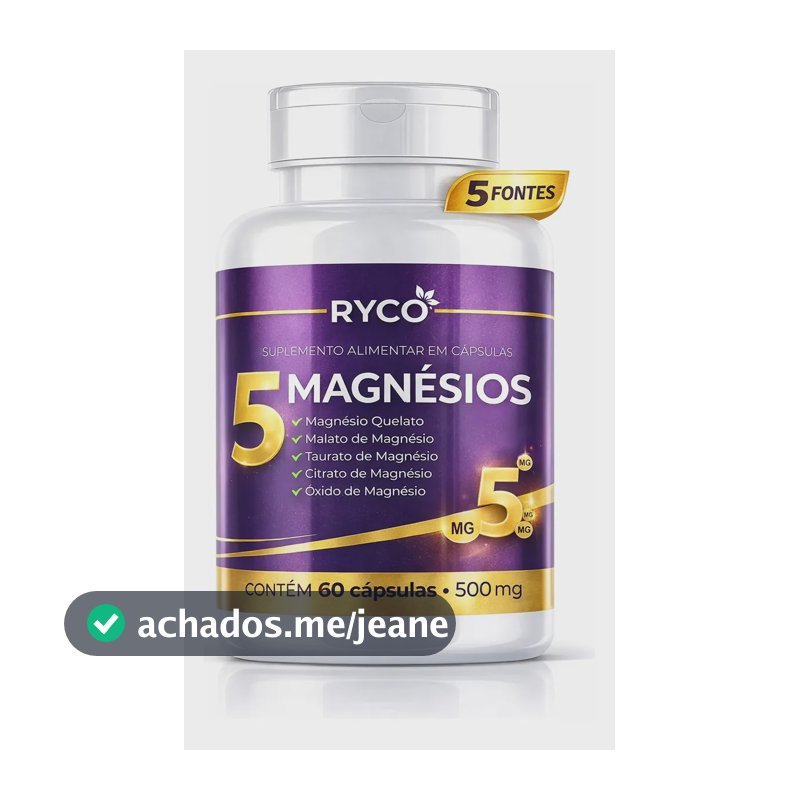5 Magnésios 60 Cápsulas Ryco Sem Sabor Sem Sabor