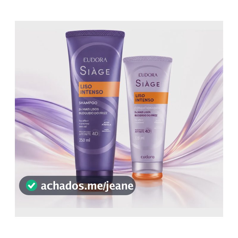 Kit Shampoo E Condicionador Eudora Siàge Liso Intenso Vegano