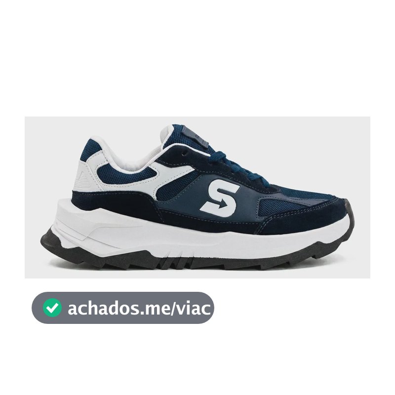 Tênis Sneaker Sandrini Spryte Pro Masculino Urbano Casual Marinho/branco Liso 38 Br