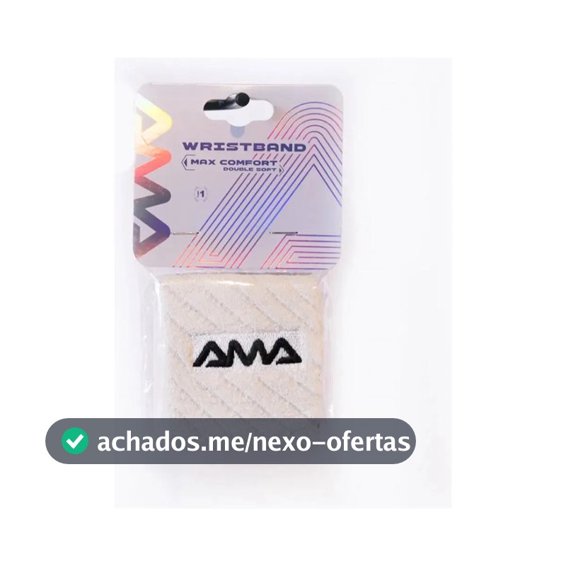 Munhequeira Beach Tennis Amasport Atoalhada - Par Branco Unico
