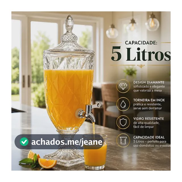Suqueira Vidro - Suqueira 5 Litros C/torneira Jarra De Vidro Cristal