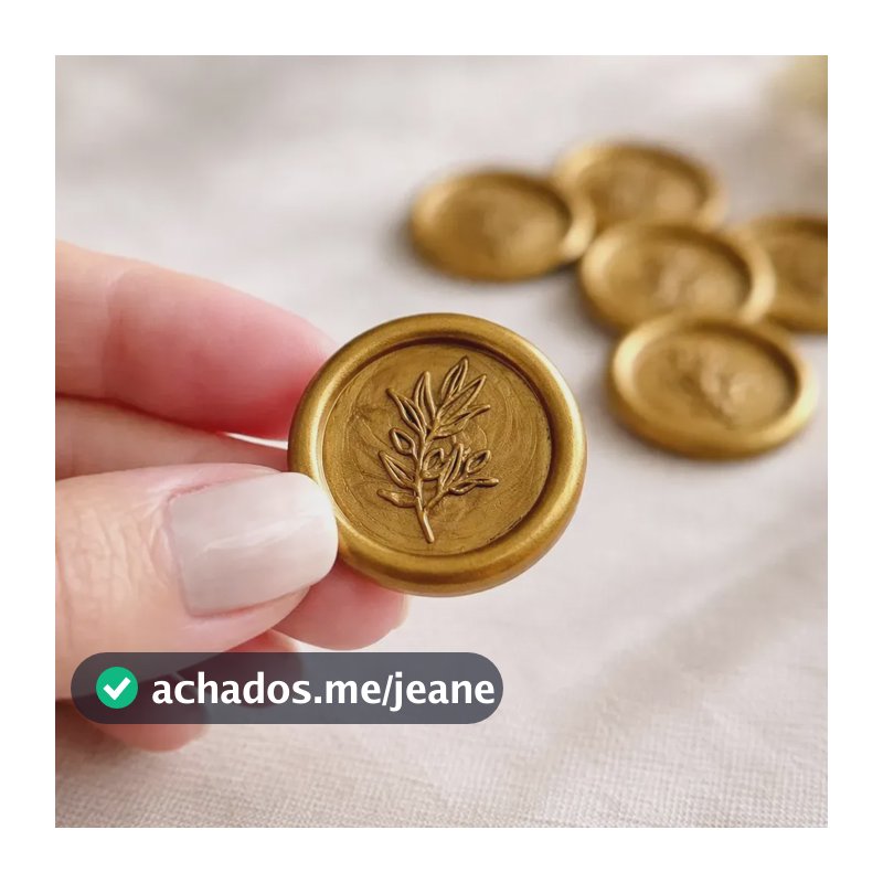 10 Lacres De Cera Dourado Convite Casamento - Pronta Entrega