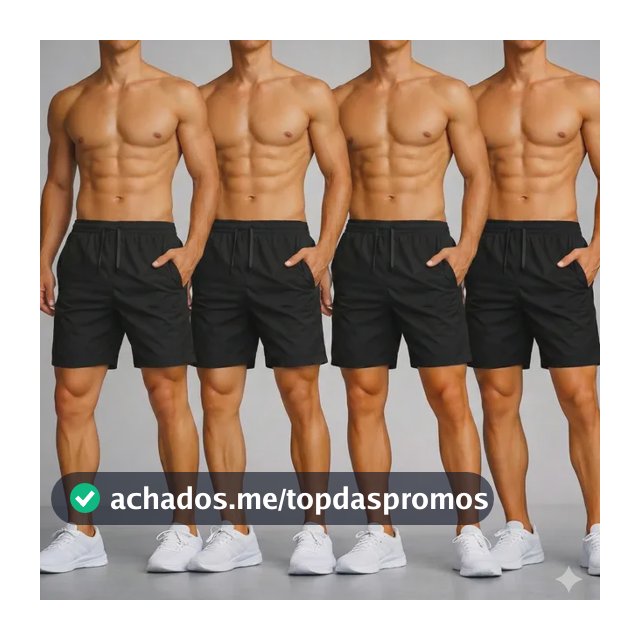 Kit 4 Short Tactel Masculino Casual Praia Bermuda Bolso