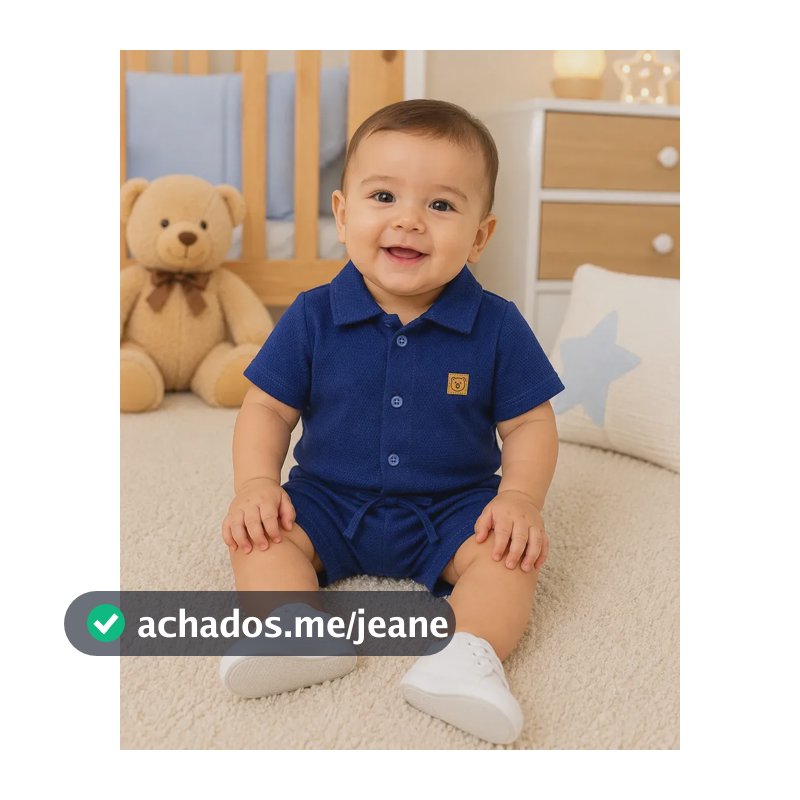 Conjunto Bebe Menino Infantil Algodão Roupa Festa Social Azul Celeste P