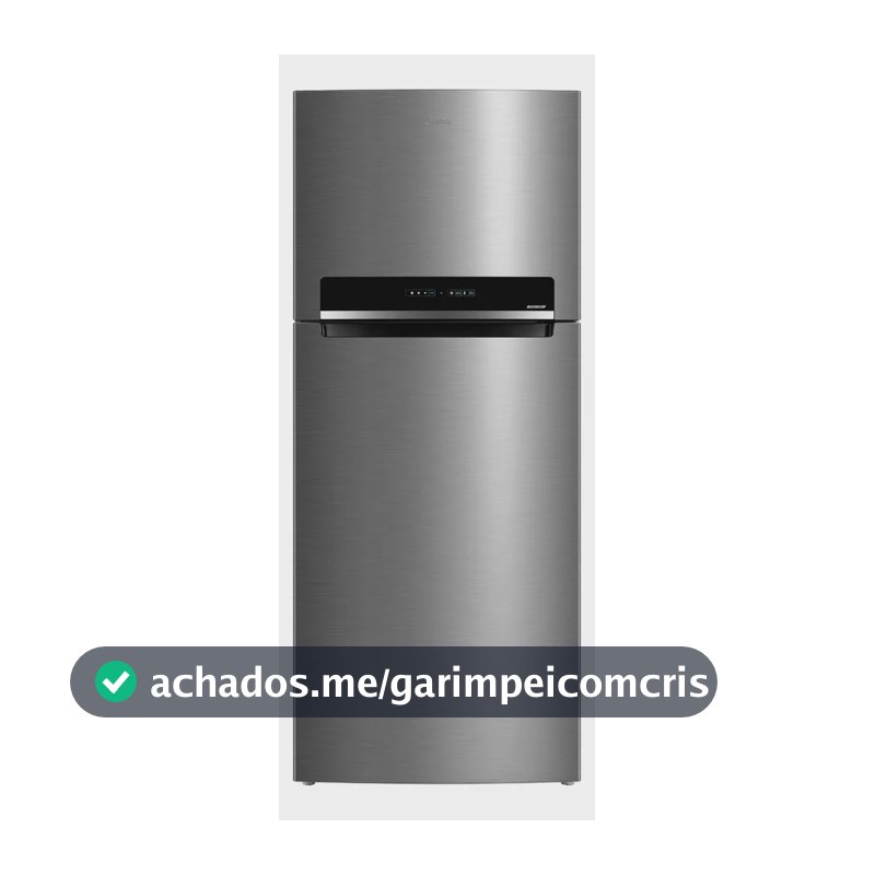 Geladeira Frost Free Duplex 473l Inverter Cor Inox Midea 127/220v