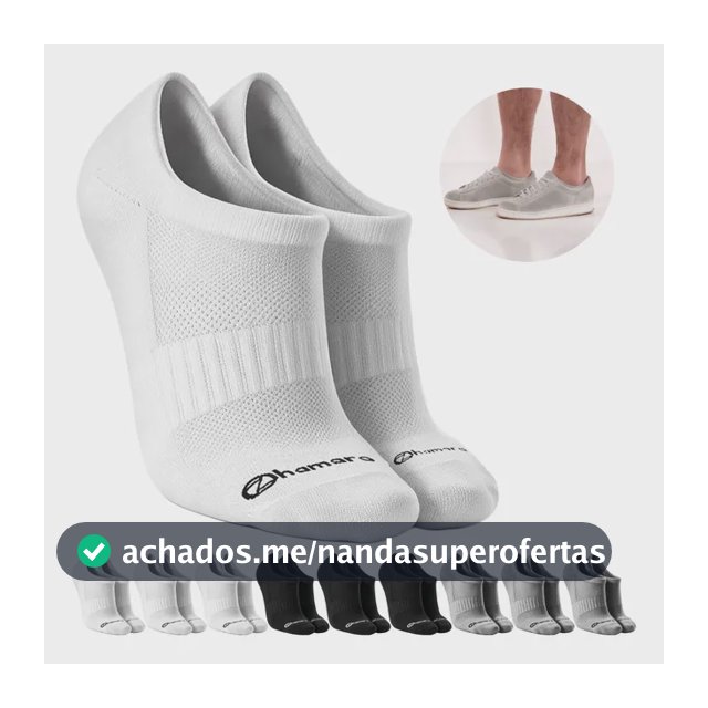 Kit 10 Pares Meias Zhamaro Algodão Sapatilha Invisível