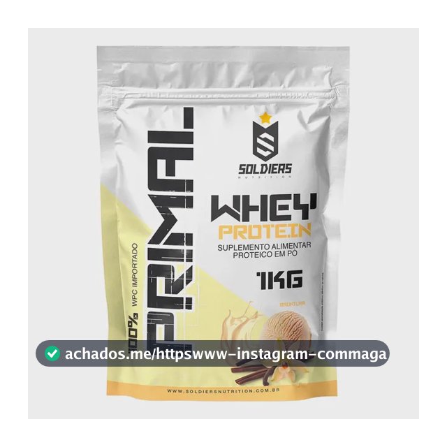 Whey Protein Primal 1kg Soldiers Nutrition Sabor Baunilha