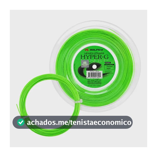 Corda Solinco Hyper-g 1.25mm Verde 1.25mm - Set De 12m 12.5 Cm Verde
