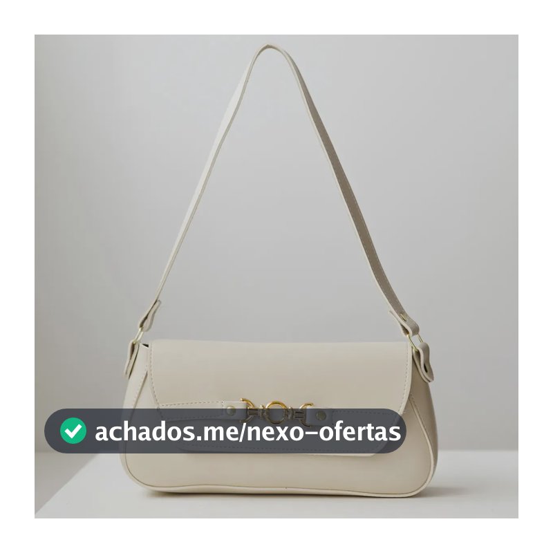 Bolsa De Ombro Baguete Tiracolo Média Feminina Casual Cor Creme