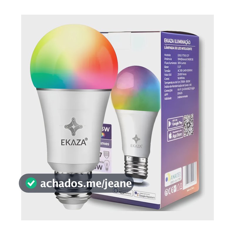 Lâmpada Inteligente Ekaza Ekhm-T609 Rgb A60 9W+3RGB Smart Alexa e Google Home