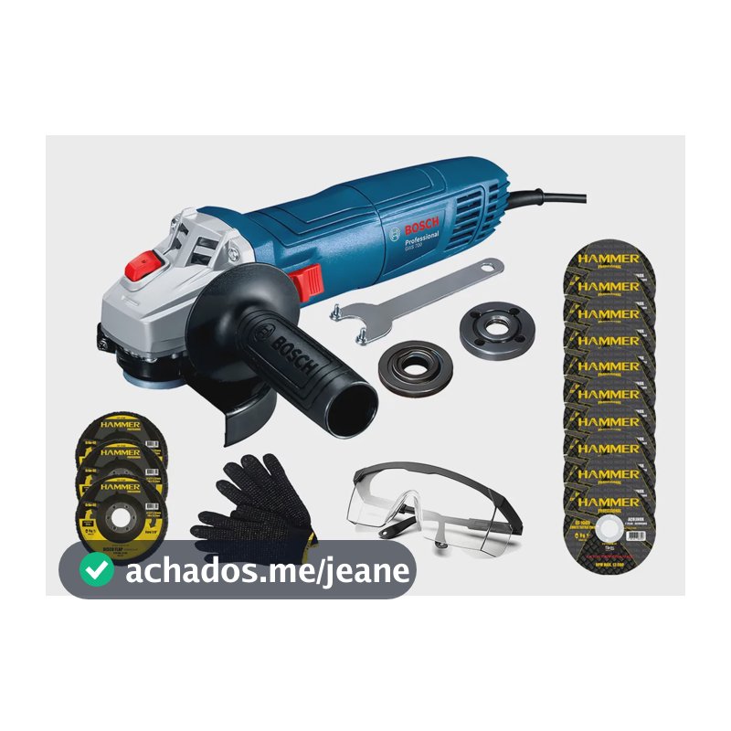 Esmerilhadeira Angular Lixadeira Bosch 220v Com Discos Azul 220v 60hz