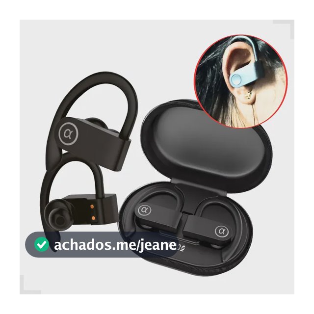 Fone De Ouvido Bluetooth Esportivo Compatível iPhone Android Preto