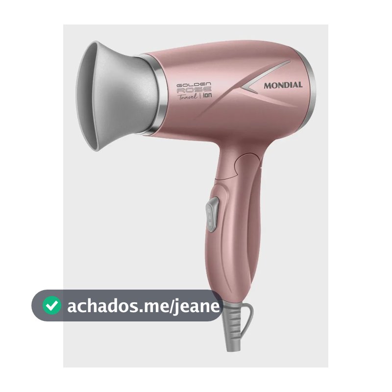 Secador De Cabelos Travel Golden Sc-47-gr 1200w Rose Mondial Rosa 127/220v