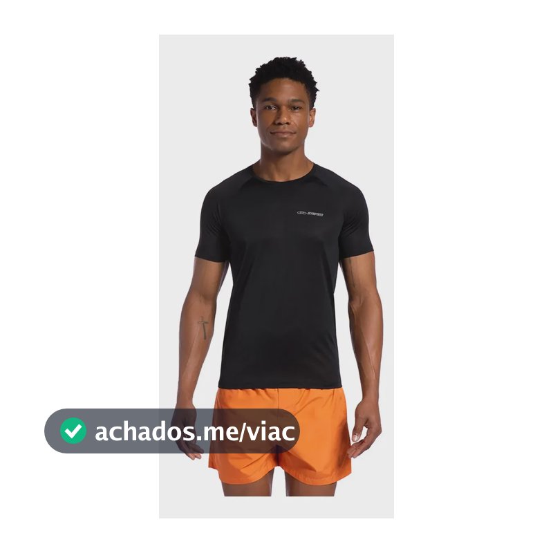 Camiseta Preta De Academia Masculina Runner 2.0 - Olympikus Preto G