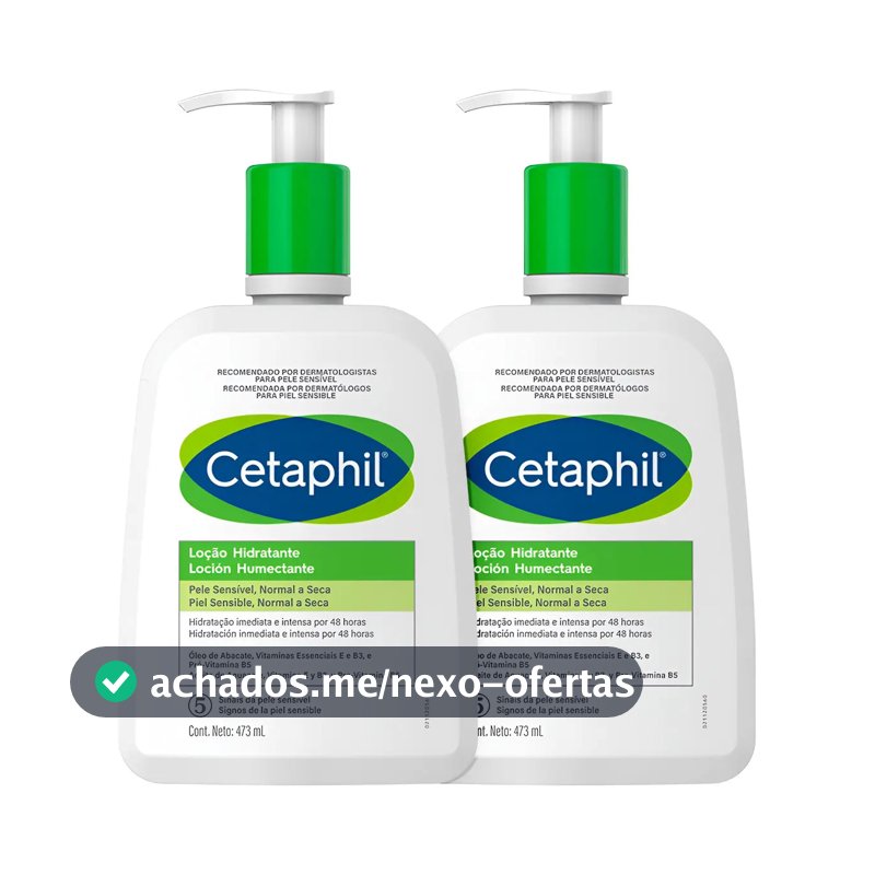 Emulsão Cetaphil Kit Cetaphil Loção Hidratante Corporal e Facial en dispensador 473mL neutra - kit x 2 unidades