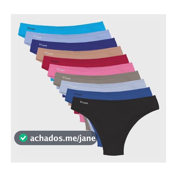 Kit 10 Calcinha Feminina De Algodão Tanga Lisa Conforto Vies