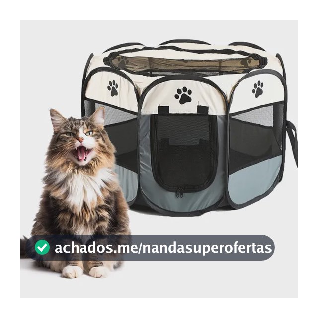 Cercado Portátil Dobrável Pet Grande Cachorro Gato Anti Mord Cinza