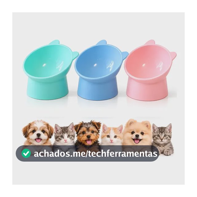 Kit 2 Comedouro E Bebedouro Elevado Gatos Cães Pet