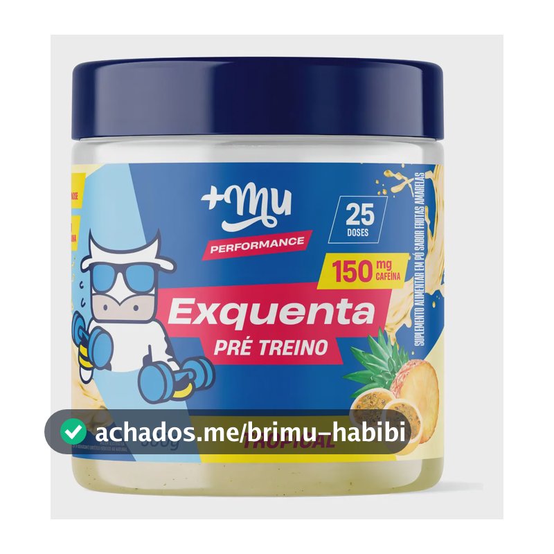 Suplemento em pó +Mu Performance Pré treino Exquenta sabor Abacaxi e Maracujá x 500g