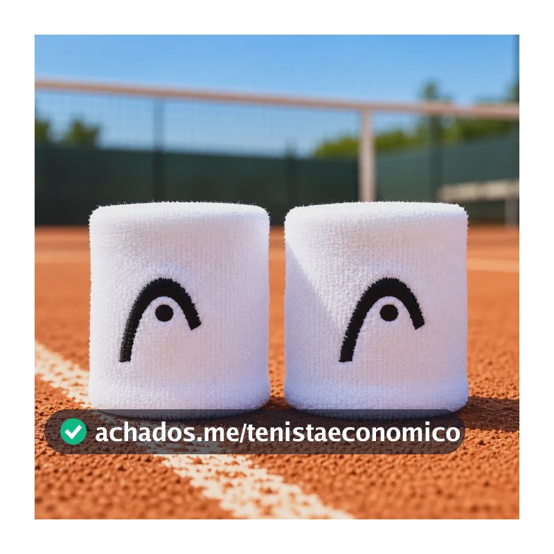 Munhequeira Para Tênis Beachtennis Head Curta - 02 Unidades Branco Curta