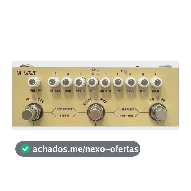 Pedal de efeito M-Vave Cube-Baby AC creme